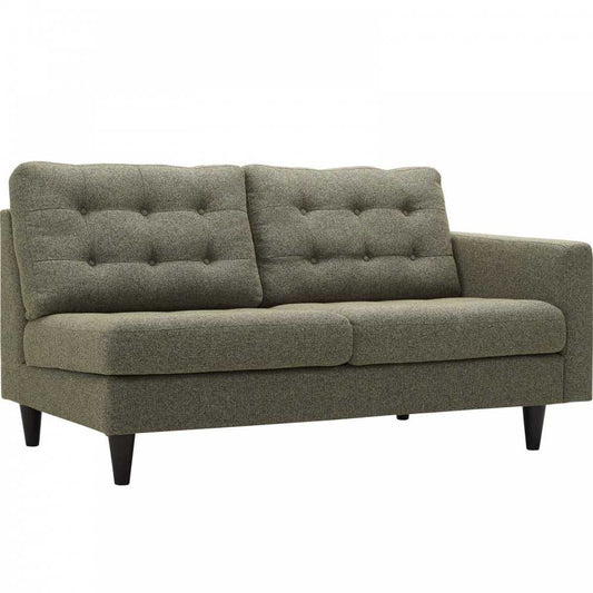 Empress Right-Facing Upholstered Fabric Loveseat, Oatmeal