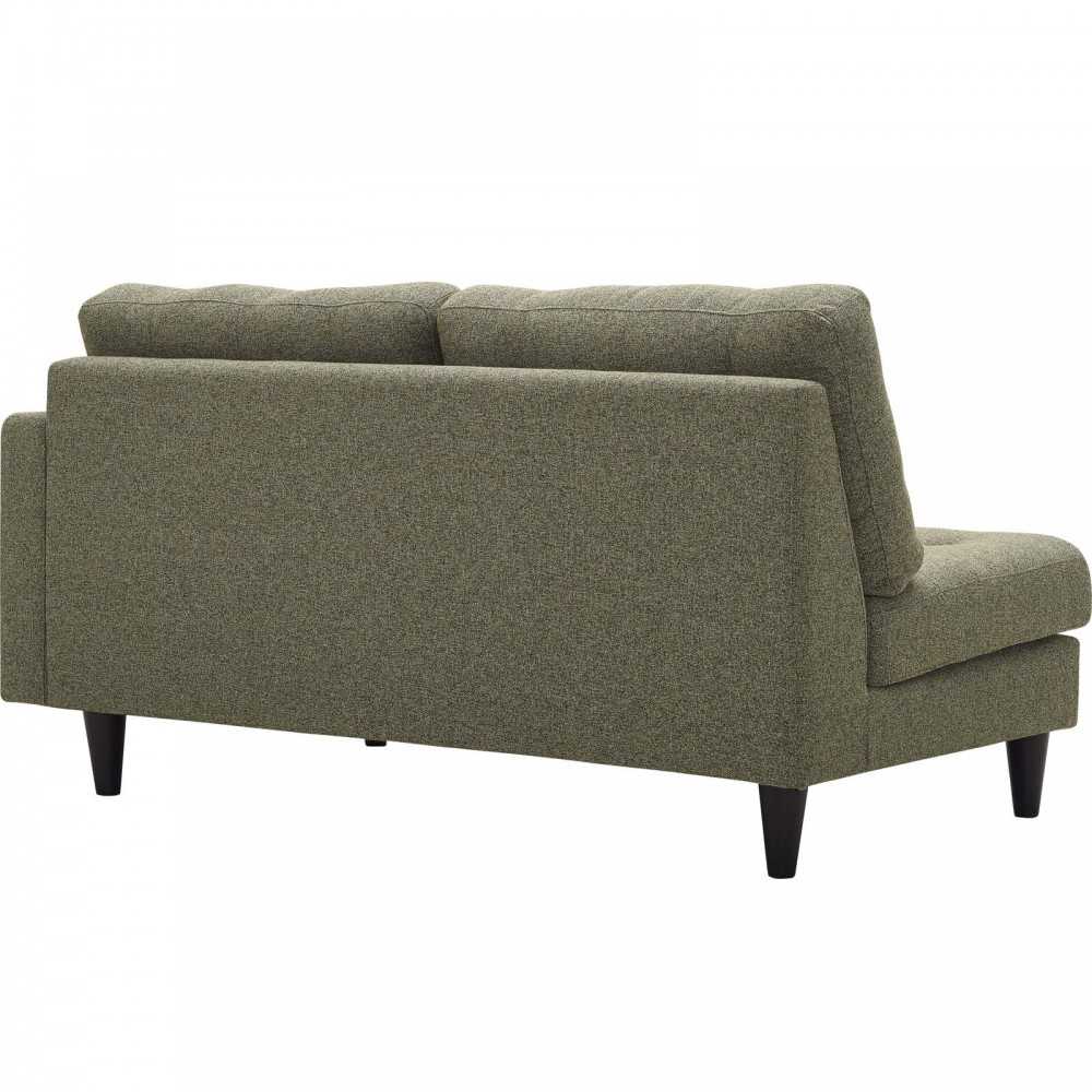 Empress Right-Facing Upholstered Fabric Loveseat, Oatmeal