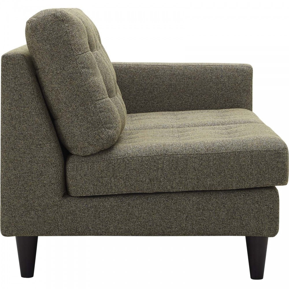 Empress Right-Facing Upholstered Fabric Loveseat, Oatmeal