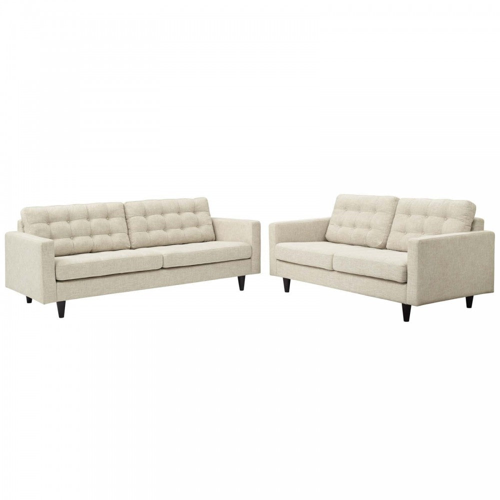 Empress Sofa and Loveseat Set of 2, Beige