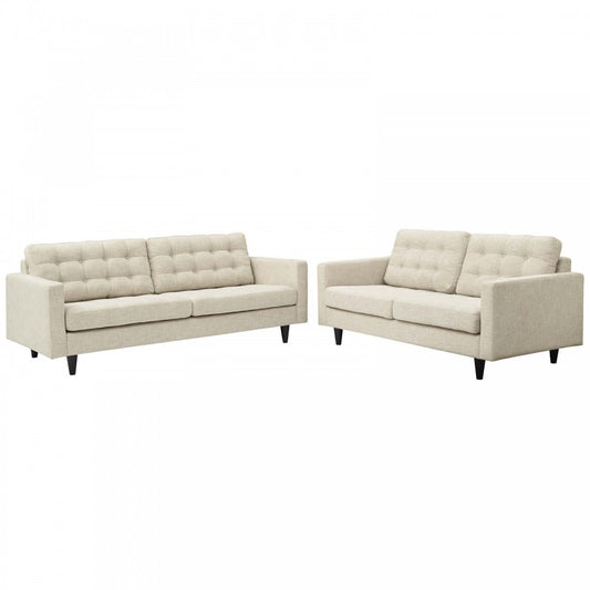 Empress Sofa and Loveseat Set of 2, Beige