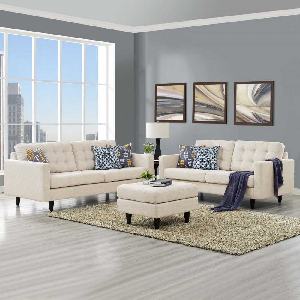Empress Sofa and Loveseat Set of 2, Beige
