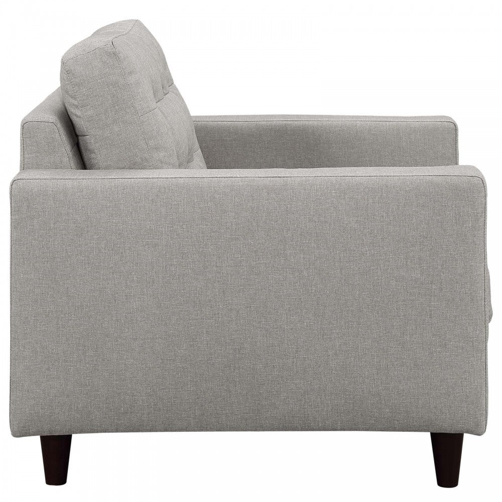 Empress Sofa, Loveseat and Armchair Set of 3, Light Gray