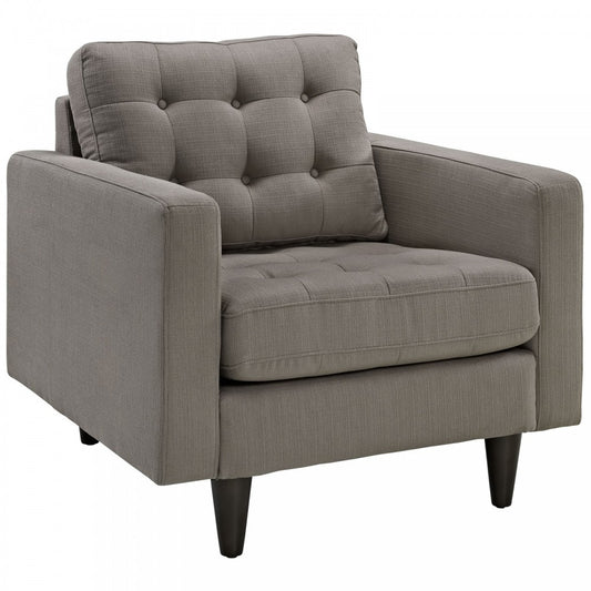 Empress Upholstered Fabric Armchair, Granite
