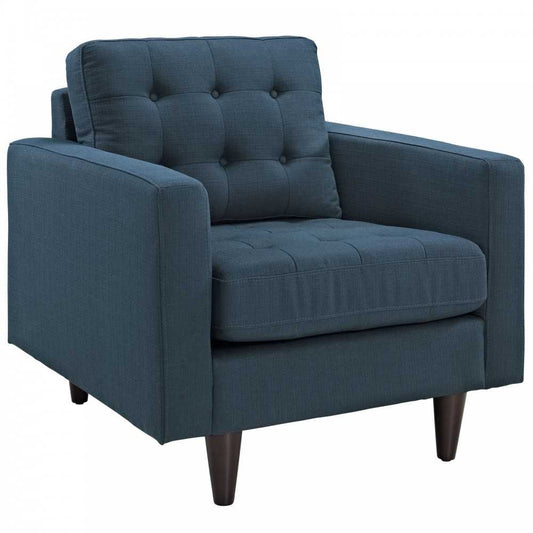 Empress Upholstered Fabric Armchair, Azure