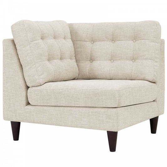 Empress Upholstered Fabric Corner Sofa, Beige