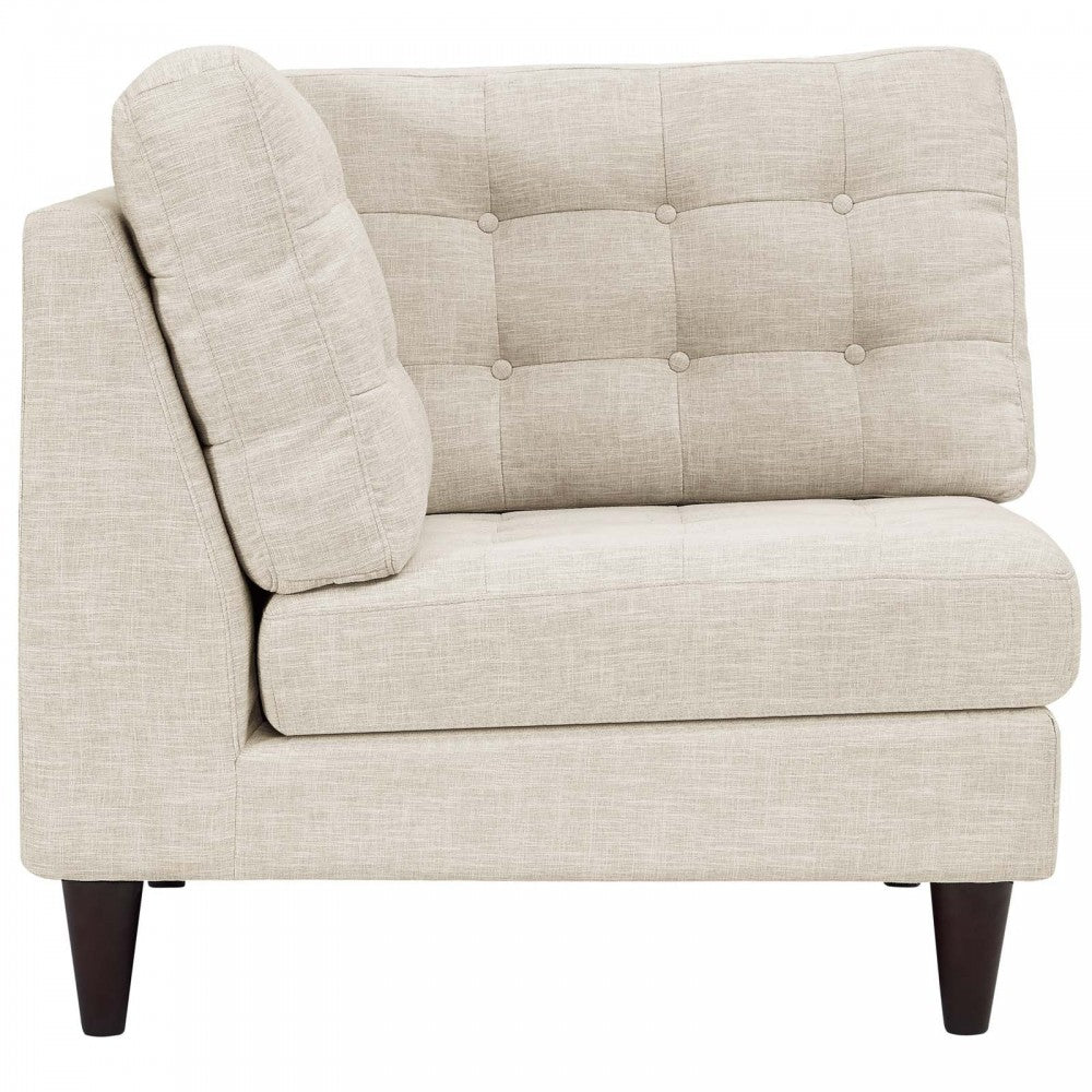 Empress Upholstered Fabric Corner Sofa, Beige