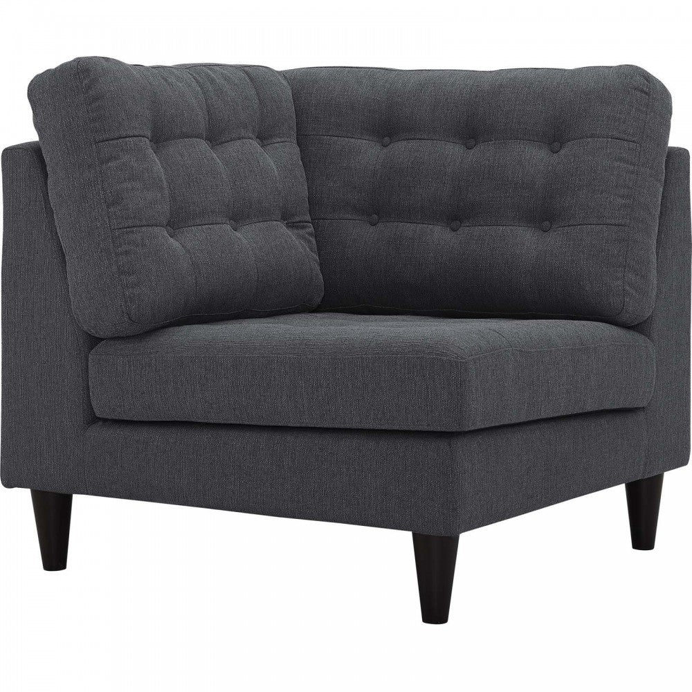 Empress Upholstered Fabric Corner Sofa, Gray