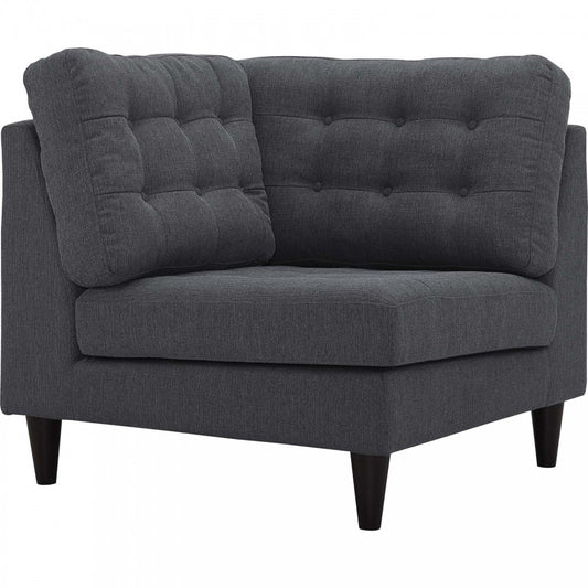 Empress Upholstered Fabric Corner Sofa, Gray