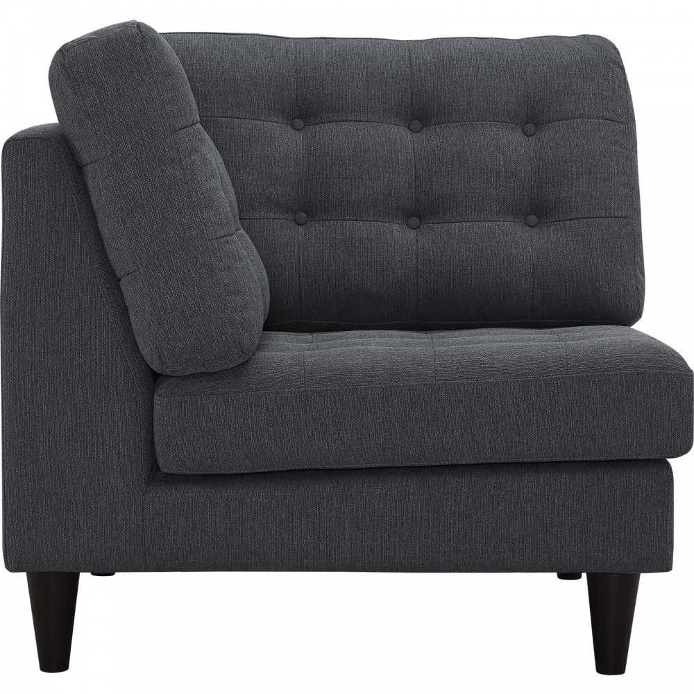 Empress Upholstered Fabric Corner Sofa, Gray