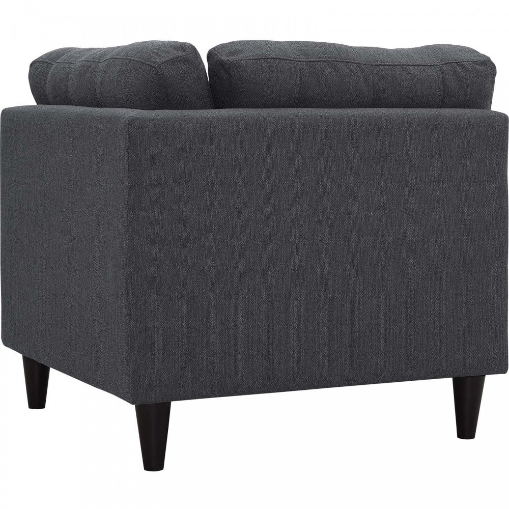 Empress Upholstered Fabric Corner Sofa, Gray