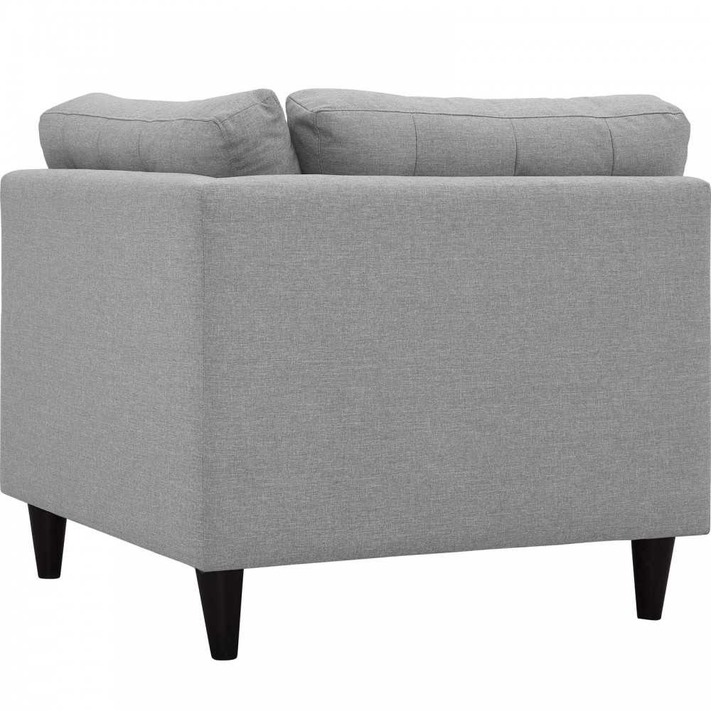 Empress Upholstered Fabric Corner Sofa, Light Gray