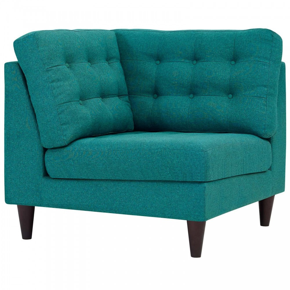 Empress Upholstered Fabric Corner Sofa, Teal