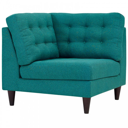 Empress Upholstered Fabric Corner Sofa, Teal