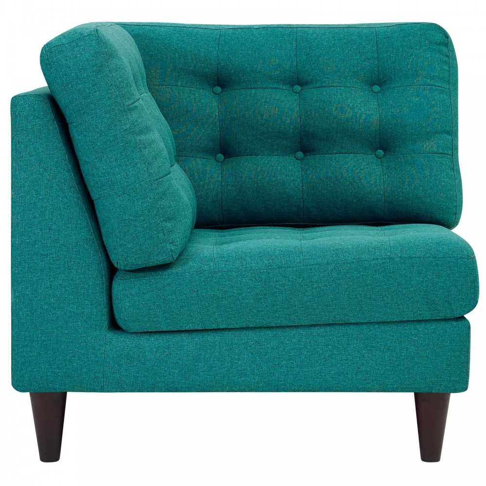 Empress Upholstered Fabric Corner Sofa, Teal