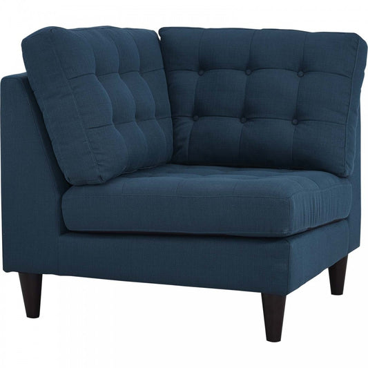 Empress Upholstered Fabric Corner Sofa, Azure