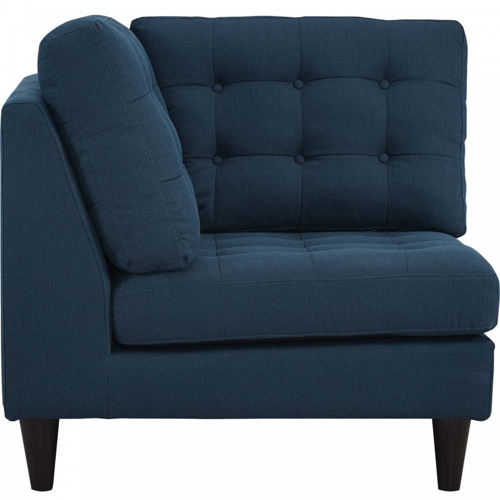 Empress Upholstered Fabric Corner Sofa, Azure