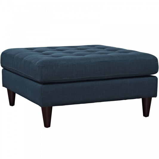 Empress Upholstered Fabric Large Ottoman, Azure