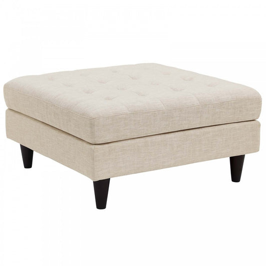 Empress Upholstered Fabric Large Ottoman, Beige
