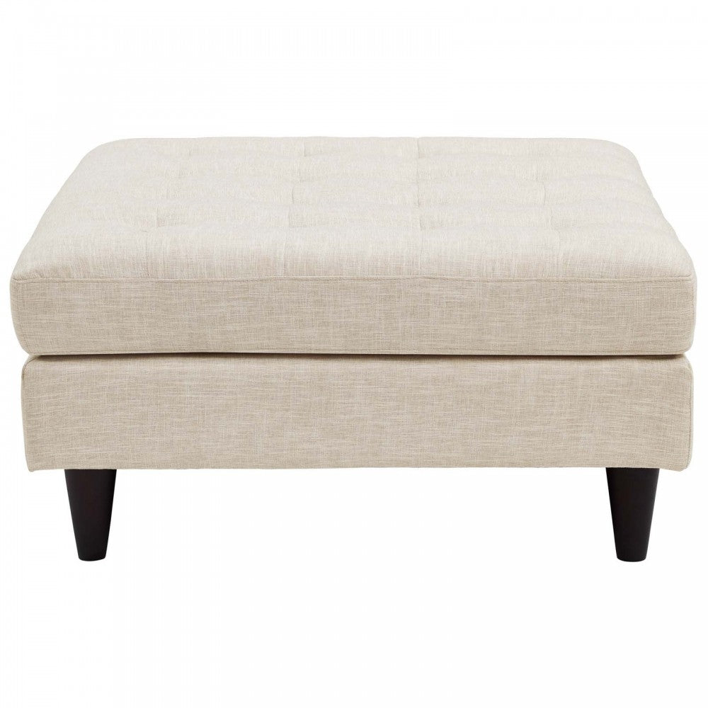 Empress Upholstered Fabric Large Ottoman, Beige