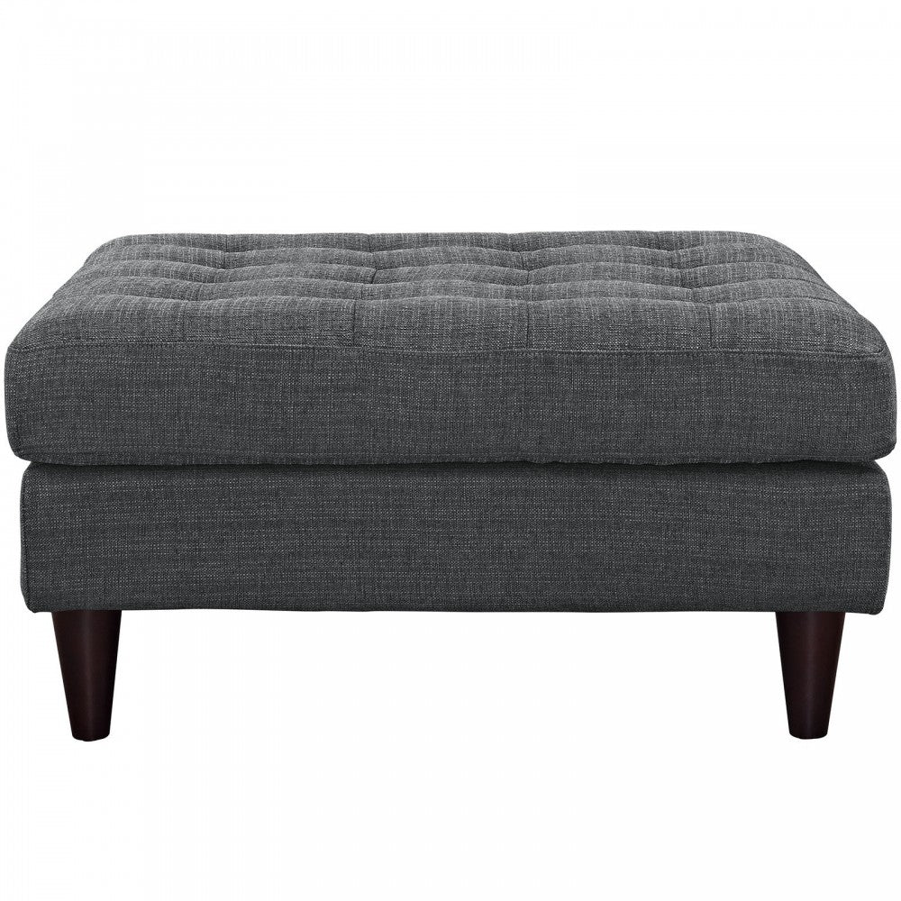 Empress Upholstered Fabric Large Ottoman, Gray