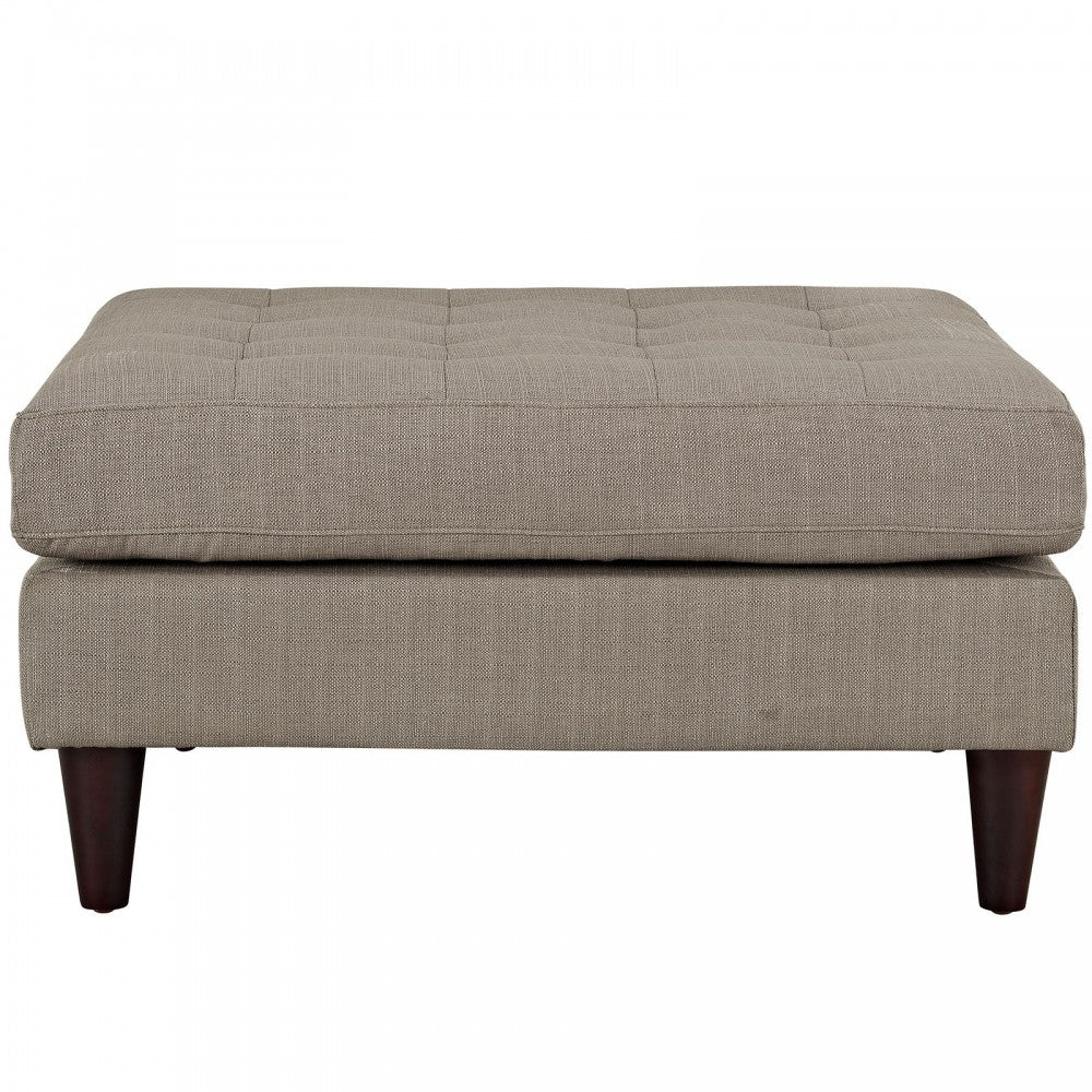 Empress Upholstered Fabric Large Ottoman, Granite