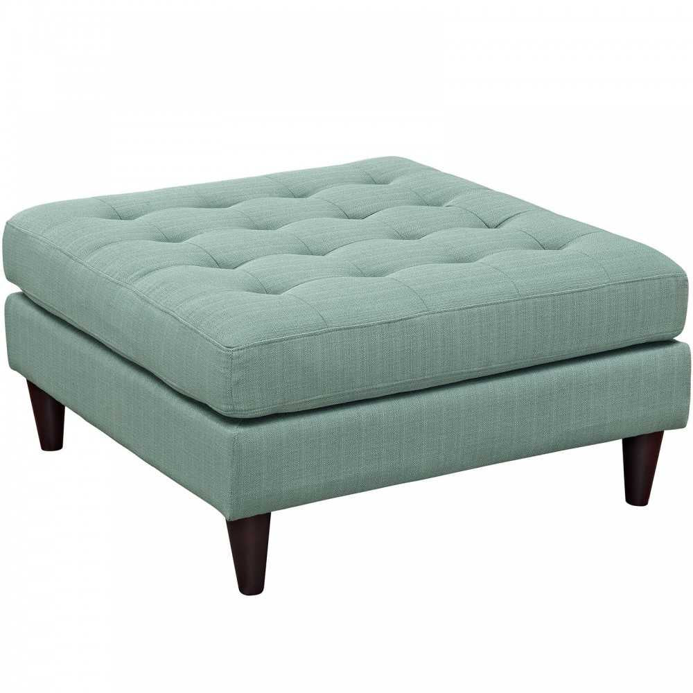 Empress Upholstered Fabric Large Ottoman, Laguna