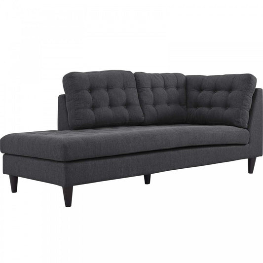 Empress Upholstered Fabric Left Facing Bumper, Gray