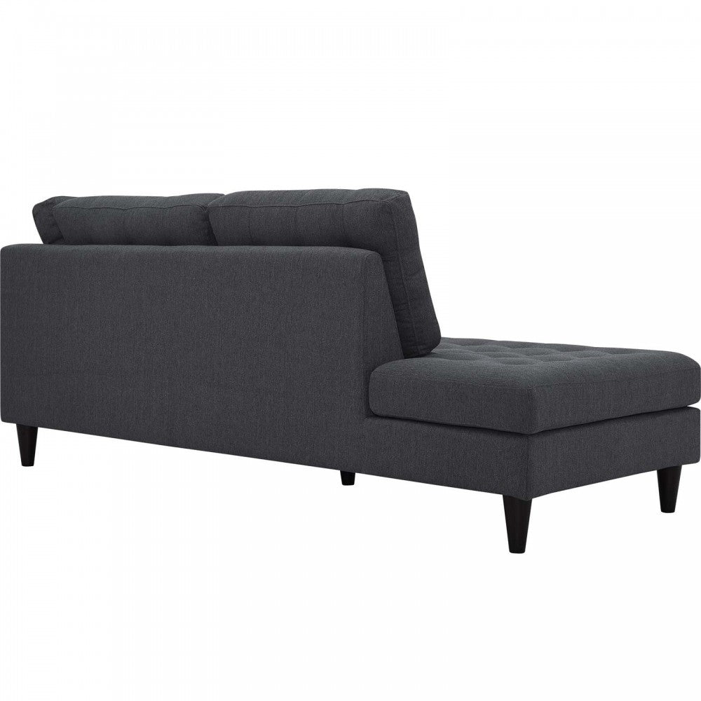 Empress Upholstered Fabric Left Facing Bumper, Gray