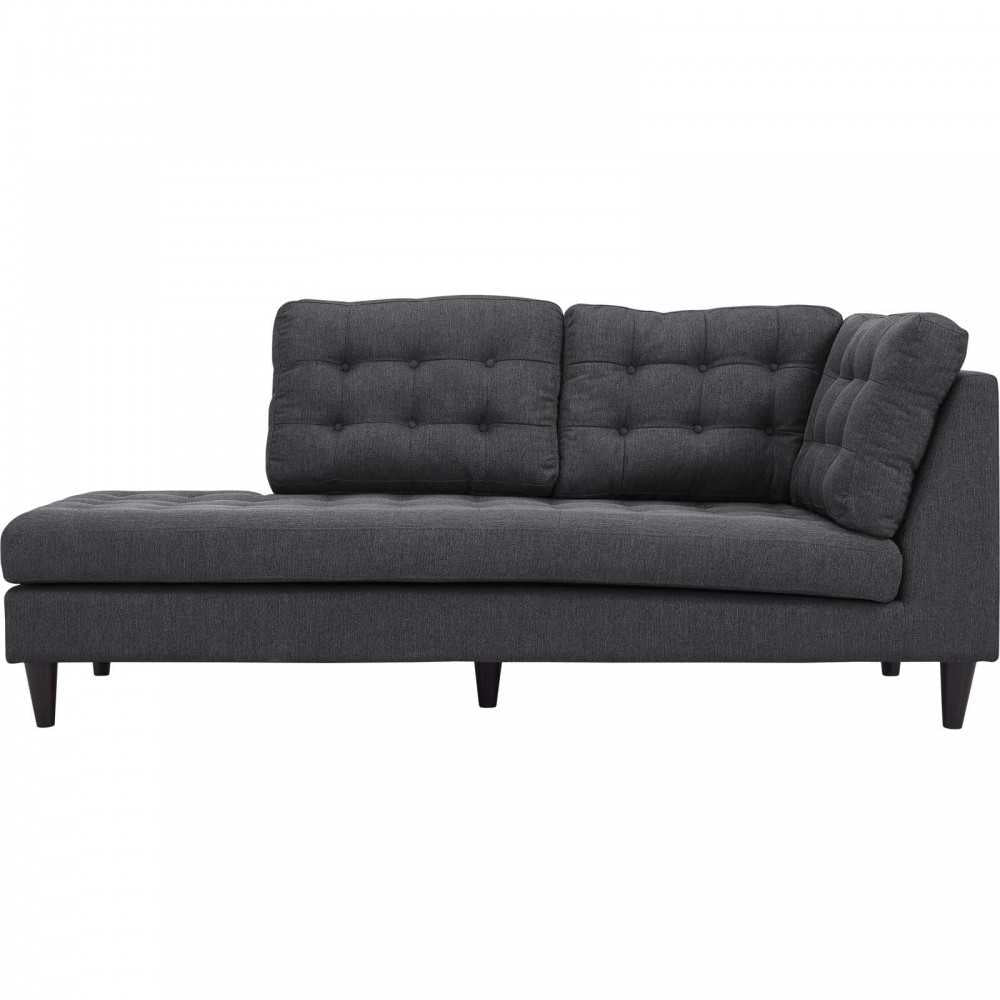 Empress Upholstered Fabric Left Facing Bumper, Gray