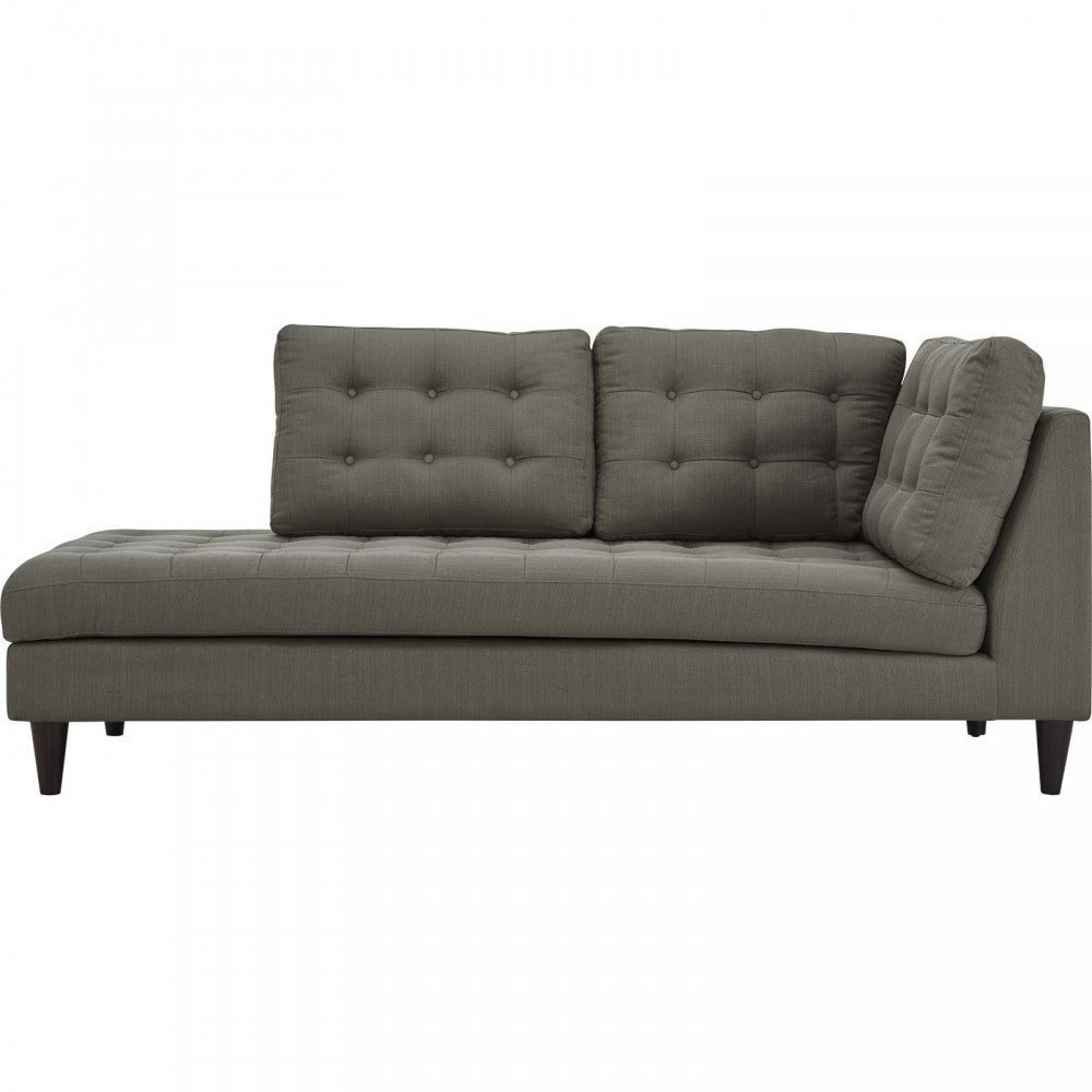 Empress Upholstered Fabric Left Facing Bumper, Granite