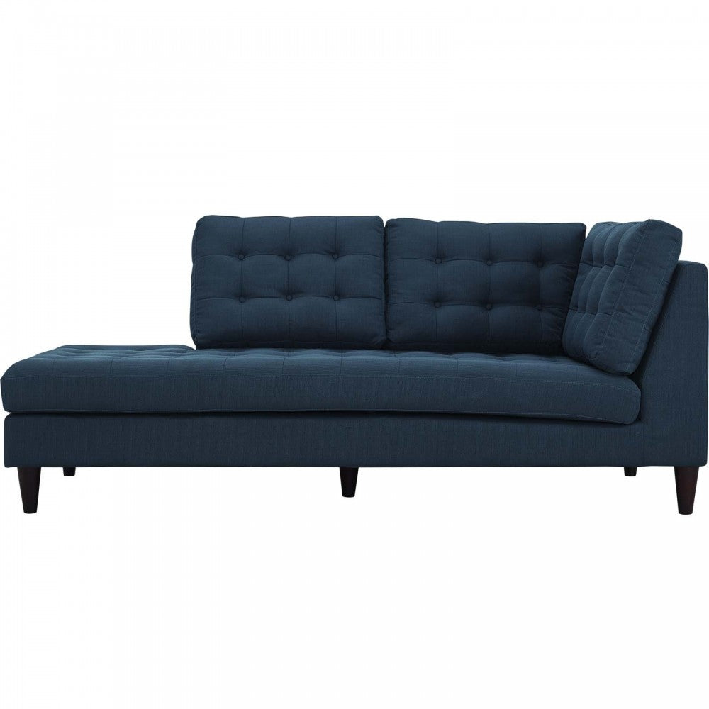 Empress Upholstered Fabric Left Facing Bumper, Azure
