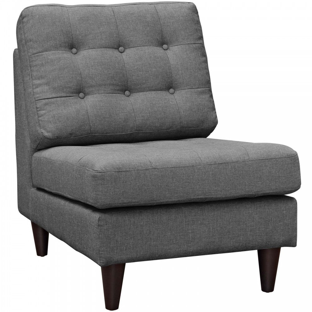 Empress Upholstered Fabric Lounge Chair, Gray