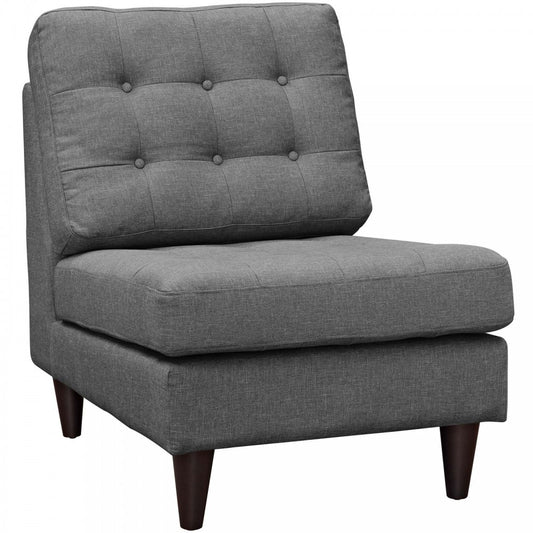 Empress Upholstered Fabric Lounge Chair, Gray