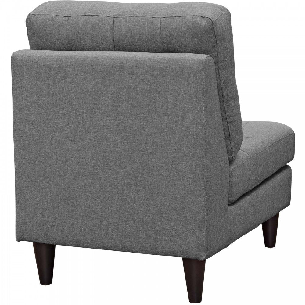 Empress Upholstered Fabric Lounge Chair, Gray