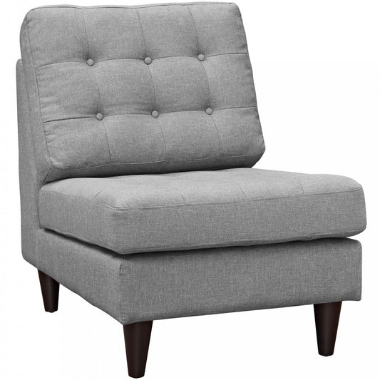 Empress Upholstered Fabric Lounge Chair, Light Gray