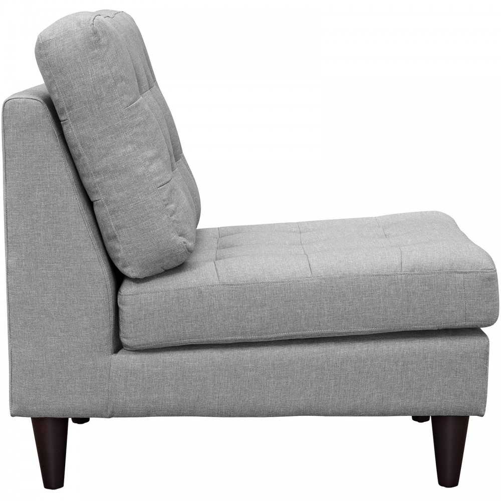 Empress Upholstered Fabric Lounge Chair, Light Gray
