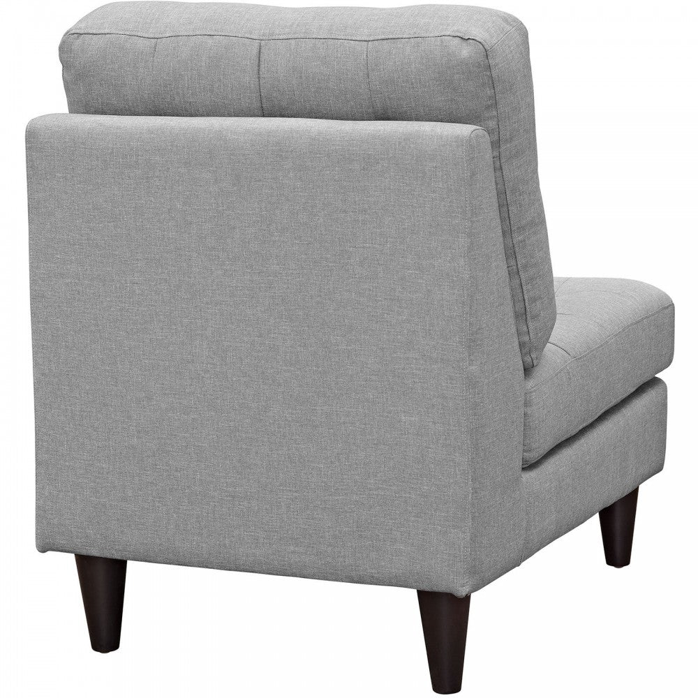 Empress Upholstered Fabric Lounge Chair, Light Gray