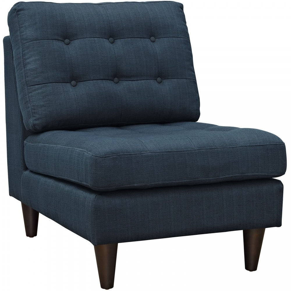 Empress Upholstered Fabric Lounge Chair, Azure