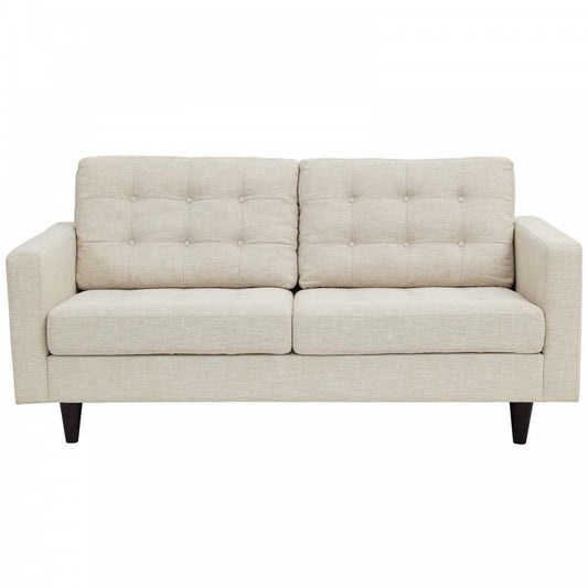 Empress Upholstered Fabric Loveseat, Beige