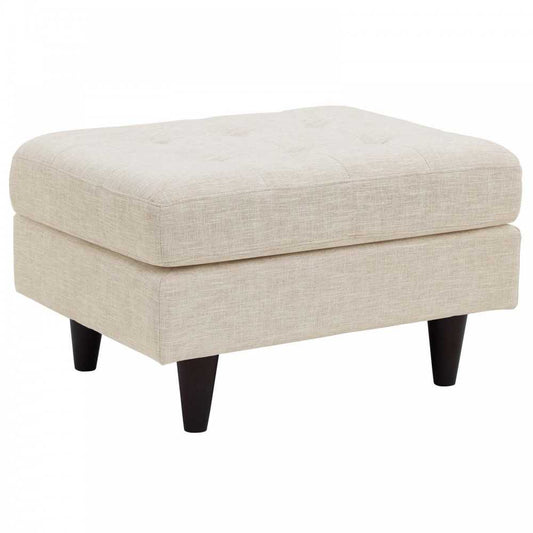Empress Upholstered Fabric Ottoman, Beige