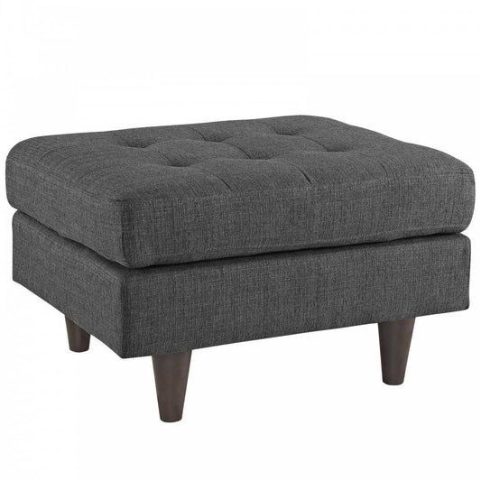 Empress Upholstered Fabric Ottoman, Gray