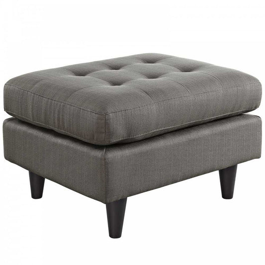 Empress Upholstered Fabric Ottoman, Granite