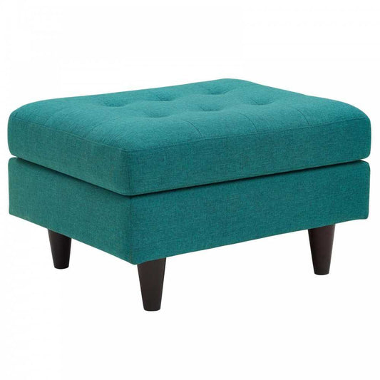 Empress Upholstered Fabric Ottoman, Teal