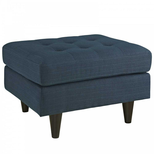 Empress Upholstered Fabric Ottoman, Azure