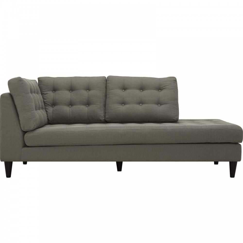 Empress Upholstered Fabric Right Facing Bumper, Granite
