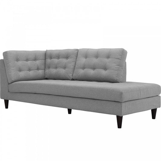 Empress Upholstered Fabric Right Facing Bumper, Light Gray