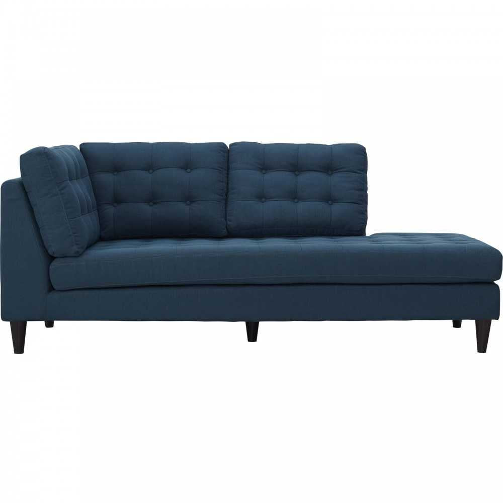 Empress Upholstered Fabric Right Facing Bumper, Azure