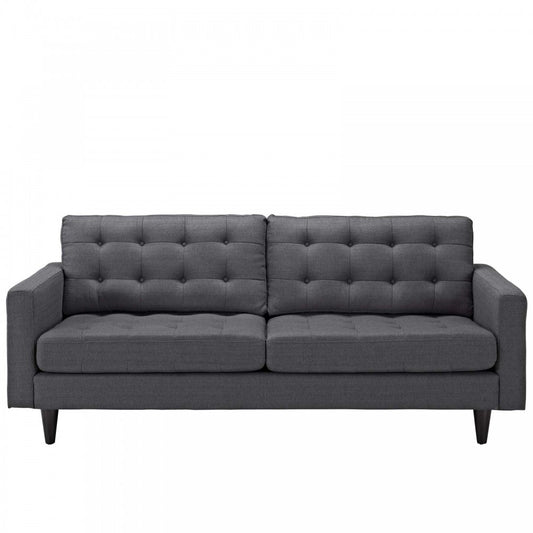 Empress Upholstered Fabric Sofa, Gray