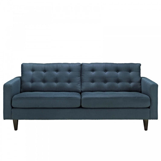 Empress Upholstered Fabric Sofa, Azure